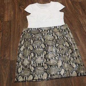 Snakeskin Print Skirt.